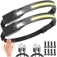 Unbon Rechargeable Headlamp, Ultra Powerful Usb Motion Sensor Led Headlamp, Waterproof Head Torch For Diy Camping