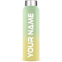 Speedex 1 Litre Customized Water Bottles With Name, Personalized Gifts For Men, Women, Boys, Girls & Kids, Customised Stainless Steel 1 Ltr Bottle For Birthdays, Anniversaries Etc, Lemon Green