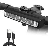 Linist 5 Led Bicycle Light - Super Bright 1800 Lumen High/Low Beam Usb-C Rechargeable Waterproof Cycling Light-5 Mode-Black
