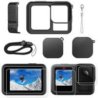 Zorbes Silicone Sleeve Rubber Protective Case Only Applicable To Go Pro Hero 13 Black Standard Lens, Battery Side Cover&Screen Protectors& Lens Caps&Lanyard For Hero 13 Black Accessories Kit