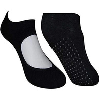 Balenzia Women's Anti Bacterial Anti-Skid Yoga/Pilates/Dance/Ballet Socks | Made With Bamboo And Spandex | Women Yoga Socks - 2 Pair Pack- (Free Size) (Black)