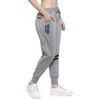 Uzarus Women's Cotton Slim Fit Joggers Track Pants With 2 Zippered Pockets Grey