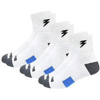 Blitzsox Cricket Pro Men's Cotton Blend Hi-Performance Professional Cricket Socks Extra Thick & Durable Quarter Length Socks (Size Uk 7-11, White) - Pack Of 3