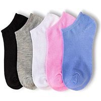 Lealdealz Ankle Socks For Women, Pack Of 5 Cotton Low Cut Socks - Multi Coloured - Girlish Coloured - Free Size