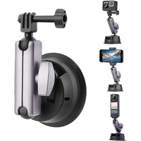 Yantralay Aluminium Car Suction Mount 360 Rotatable For Insta 360 X4/X3/X2, Ace Pro,One R/Rs, Hero 13 12 11 10 9 8 7, Dji Osmo Action Series & All Other Action Camera Accessories