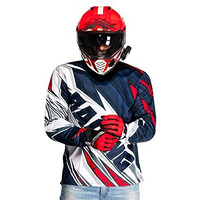 Wanderlooms Boy's And Men's Full Sleeve Racing Primo Printed Biker Jersey | Lightweight Riding Sports T-Shirt | Comfortable, Stretchable Riding Suit For Bikers (Multicolour, L Size)
