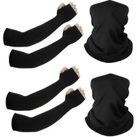 Zensoo Bamboo Bandana & Arm Sleeves Combo | Uv Sun Protection For Bikers & Athletes | Breathable Face Mask, Neck Gaiter & Cooling Sleeves (2 Arm Sleeves & 2 Bandanas)