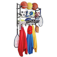 Gtc Sports Equipment Organizer Rack|Multi Sports Gear Hanging Shelves Storage Hanging Rack|With Adjustable Hooks&Steel Rods Sports Rack(It N-31)