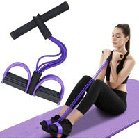 Nl Traders Pull Reducer Training Bands 4 Tubes Body Trimmer Pedal Exerciser Yoga Crossfit Exercise, Arm Exercise, Body Building Training Men And Women,Foam-Multicolor (Pull Reducer)