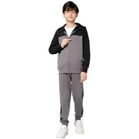 Alan Jones Clothing Boys Colorblocked Co-Ords Set Tracksuit (Dark Grey, Black_13-14 Years)