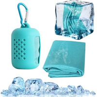 Proberos Cooling Towel 30X80Cm, Quick Dry Towels, Cool Feel Sweat Towel For Gym, Sports & Outdoor, Lightweight & Highly Absorbent, With Silicone Case & Carabiner For Men & Women, Green