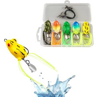Proberos Realistic Frog Fishing Lures 3Cm Soft Silicone Bait With Anti-Escape Sharp Barbs & Reflective Metal Flash High-Visibility Frog Lures For Freshwater Fish