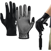 Proberos Sun Protection Cycling Sports Gloves, Non-Slip Touch Screen Sun Gloves Driving Riding Hiking, Uv Protection Outdoor Full Finger For Fishing, Black, L