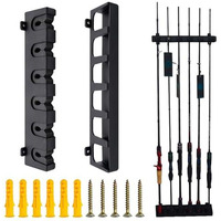 Proberos Metal Wall Mounted Fishing Rod Holder Eva Foam Grips Universal Fishing Rod Holder With 6 Slots Deluxe Fishing Rod Rack For Casting Rod, Telescopic Rods