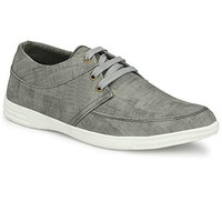 Lee Greem Men's Grey Comfortable & Smart Canvas Lace Up Running Walking Casual Canvas Shoes Sneakers 10 Uk Ind
