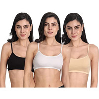 Aimly Women's Cotton Non-Padded Non-Wired Low Coverage Sports Bra Set Combo Pack Of 3 | Gym Bra For Women Workout | Cotton Bra