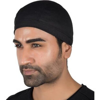 Autofrill Helmet Caps For Men: Cotton Head Caps, Hair Inner Helmet Cover Cap, Sweat Cooling Skull Cap For Bikers, Cycling Skull Cap For Summer, Helmet Cap For Men - Black