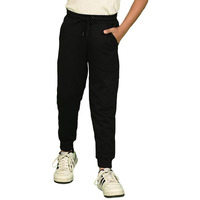 Nusyl Black Solid Color Kids Unisex Treck Pants (Nuupjog0001)