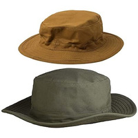 Primebox Cotton Beach Outdoor Bucket Sun Hat For Men Women Adult Teen Round Big Wide Brim Floppy Summer Sun Protection Pack Of 2 Hat Green Brown Combo