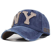 Aavjo , Ny Denim Cotton Stylsih Cap For Men Women (Fit For Head Size, Approx 55-61Cm) - Blue