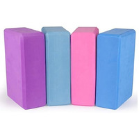 Darkness Yoga Blocks 9''X6''X3'', 4 Pack High Density Yoga Brick Foam Blocks To Improve Strength, Flexibility And Balance, Light Weight And Non-Slip Surface For Yooga, Meditation (Multicolour)
