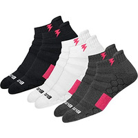 Blitzsox Hi-Tech Performance Women Socks Athletic Low Cut Sports Ankle Socks (Badminton, Running, Gym & Indoor Training), Pack Of 3 (Free Size, Multi-Coloured)