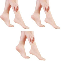 Racheyta Ultra-Thin Transparent Nylon Summer Skin Ankle Length Socks For Women/Girl's, (Pack Of 3)