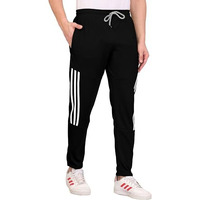 Swadesi Stuff Athletic Track Pants For Men With Zipper Pockets | Stylish Regular Fit Mid Rise Stretchable Joggers (In, Alpha, Xl, Regular, Black)