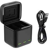 Telesin 3-Channel Usb Quick Battery Charger With Type-C Cord For Gopro Hero 11/10/9 Black, Battery Storage Carrying Case Compatible With Go Pro 9/10/11