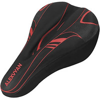 Alexvyan Soft Bicycle Silicone Gel Saddle Cover (11 * 7.5 Inch) Cycling Cushion Pad City Cycle Seat Cover Gym Cycle Gel Cover -Fits Narrow/Slim Seats (Black And Red)