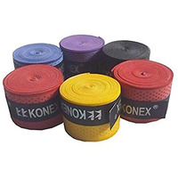 Konex Polyurethane Multipurpose Super Tacky Badminton Tennis Squash Racket Touch Grip (Random Colour) - Pack Of 5 Polyethylene