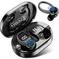 Edyell Bluetooth In Ear Earphones With Earhooks, Wireless Earbuds With Noise Cancelling Mic, 50H Playback, Bt5.3 Headphones Touch Control, Ipx7 Waterproof Fitness Headset For Sports Running,V5