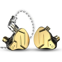 Concept Kart Kz Zsn Pro X Monitor In Ear Earphones Armature Earbuds Wired Headphones Dual Driver 1Dd 1Ba Deep Bass Stereo Sound Ergonomic Iem Earphones & Leatherette Case (Zsn Pro X With Mic, Golden)