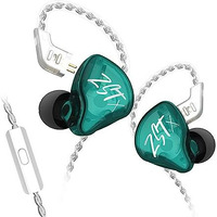 Concept Kart Kz Zst X Wired Iem Earphone With Mic, Hybrid Balance Armature With Dynamic (1Ba+1Dd) In-Ear Monitor Earbuds/Headphones With Detachable Cable For Musician Audiophile (Zstx With Mic, Cyan)