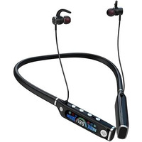Ifast Digital Display Bluetooth 5.4 Wireless Neckband Earphone With Mic | Up To 100 Hours Music Playtime |Enc Noise Reduction, Voice Assistance, Dual Pairing [ Black ]