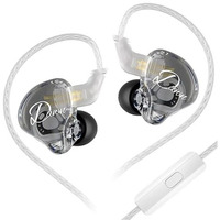 Kz Dawn In Ear Monitor Earphone With Mic, Super-Linear Dynamic Driver, Enhanced Soundstage Iem Earphones With Silver-Plated And Ofc Cable Options (Siver Cable, Mic)
