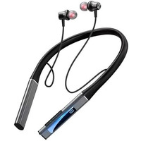 Ifast Digital Display Bluetooth 5.4 Wireless Neckband Earphone With Mic | Up To 100 Hours Music Playtime | Voice Assistance, Dual Pairing, Noise Cancellation [ Black ]