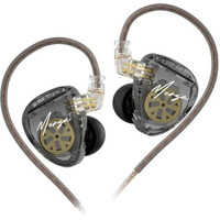 Kz Merga Iem Earphone With 3.5Mm, Hifi Dual Dynamic Driver Wired In-Ear Monitor With Ofc Detachable Cable, Transparent Resin Cover, Noise Isolation, Comfortable Fit