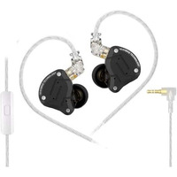 Kz Zs10 Pro In-Ear Monitor Earphone With Mic, Hybrid Driver Setup Iem (4 Balanced Armature+1 Dynamic Driver) 2Pin 0.75Mm Connector, Detachable Cable 3.5Mm Gold Plated Plug For Singers, Musician (Mic)