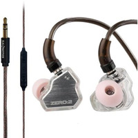 Concept Kart 7Hz X Crinacle Zero 2 In Ear Monitor Earphones, Updated 10Mm Dynamic Driver, Wired Iems, Gaming Earbuds, With Ofc Cable For Musician (Silver, Mic)