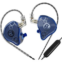 Nd Venus In-Ear Monitor Earphone With Mic, Dynamic Driver Hifi N52 Rubidium Magnet Diaphragm Wired Iem, 0.75Mm 2Pin Connector, Detachable Ofc Cable, 3.5Mm Jack (3.5Mm With Mic (Blue)