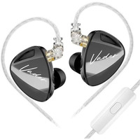 Kz Vader In Ear Monitor Earphone With Mic Super-Linear 8Mm Triple Dynamic Drivers & 4 Level Switch Wired Iem, 0.75Mm 2Pin Connector Silver-Plated Cable, 3.5Mm Jack (Balanced (With Mic))