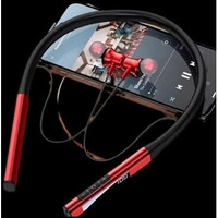 Ifast Digital Display Bluetooth 5.4 Wireless Neckband Earphone With Mic | Up To 100 Hours Music Playtime |Noise Cancellation, Voice Assistance, Dual Pairing [ Red ]