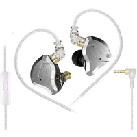 Kz Zs10 Pro In-Ear Monitor Earphone With Mic Hybrid Driver Setup Iem (4 Balanced Armature+1 Dynamic Driver) 2Pin 0.75Mm Connector Detachable Cable 3.5Mm Gold Plated Plug For Singers, Musician (Mic)
