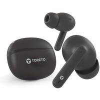 Toreto Air Sync Tws Wireless Earbuds Quad Mic Enc,With 40H Playtime Bluetooth V5.3 Low Latency Mode 12Mm Drivers Rapid Charge Ipx5 Smart Touch Controls (Black)