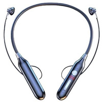Ifast Digital Display Bluetooth Wireless Neckband Earphone| Hi Fi Stereo Sound | Up To 100 Hours Music Playtime |Headphoes That Can Output To Speakers | Magnetic Earbuds, Noise Cancellation [ Black ]
