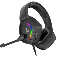 Tag Gamerz Victor Rgb Black Over-Ear Gaming Headphone Headset | Soft Ear Cups | 50Mm Driver| 3.5Mm Audio | 7 Color Breathing Rgb With Usb | 2M Braided Cable | Adjustable Mic For Calling | Mute Button