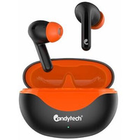 Candytech Vibe Tws With 13Mm Dynamic Sound Driver & Signature Sound & True Bass,30 Hrs Playtime, Touch Controls, Google & Siri Assistant Type C Fast Charging (Black Orange)