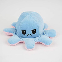 Eitheo Side Changing Octopus Mini Plush - Stuffed Animal Toy | Show Your Mood Without Saying A Word (Blue Pink)