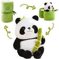 Storescent Cute Panda Plush With Bamboo, Kawaii Soft Panda In Bamboo Stuffed Animals Toy, Plushies Doll Gifts For Kids Girls Boys Birthday Valentine (Panda In Bamboo)